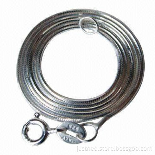 925 sterling silver octagonal snake chain necklace